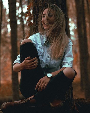 Woman stretching and relaxing in Terra